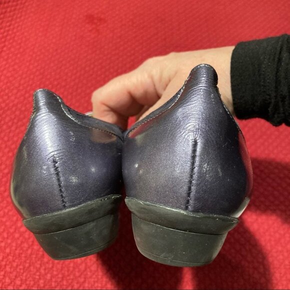DORKING by Fluchos Sz 39 Ivone Blue Metallic Mary Janes Square Toe Made in Spain - Picture 7 of 8